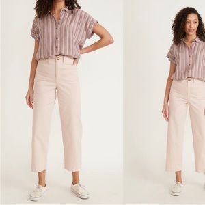 Marine Layer Bridget Slim Wide Leg Crop in Peach Whip
